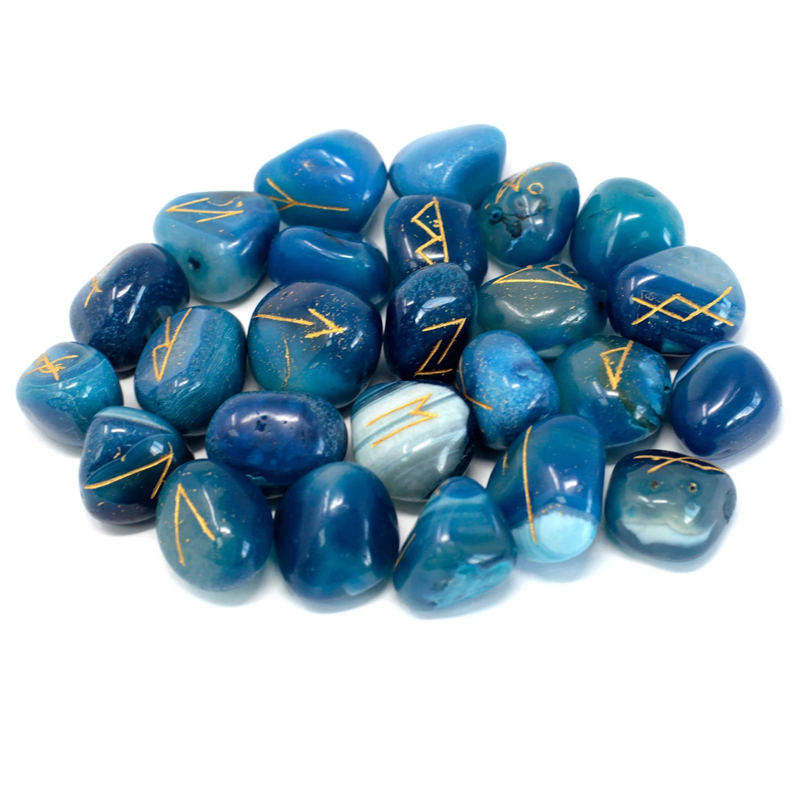 Rune in Onice blu -- 25 pietre in sacchetto