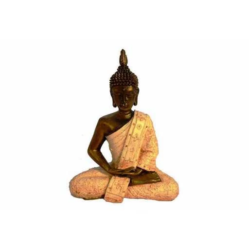Statua Buddha Thai in meditazione mantello avorio