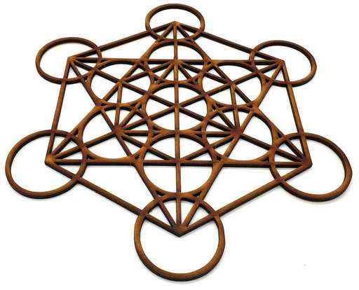 Piatto Metatron intagliato in legno -- 30 cm
