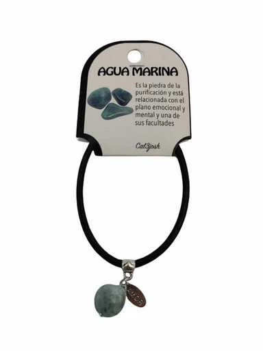 Bracciale regolabile con pendente pietra Acquamarina