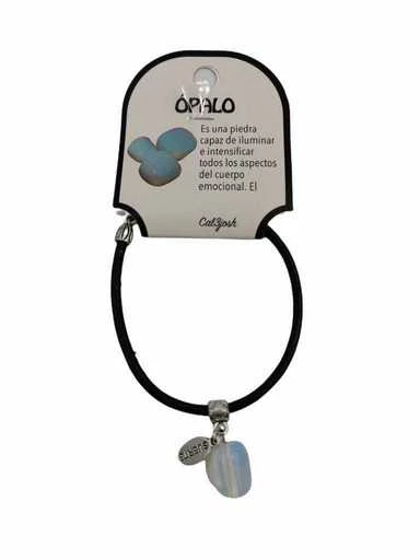 Bracciale regolabile con pendente pietra Opale