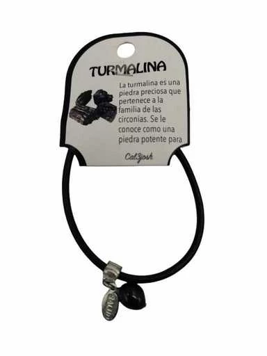 Bracciale regolabile con pendente pietra Tormalina nera