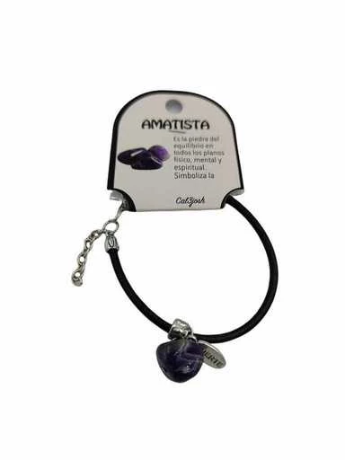 Bracciale regolabile con pendente pietra Ametista