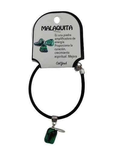 Bracciale regolabile con pendente pietra Malachite