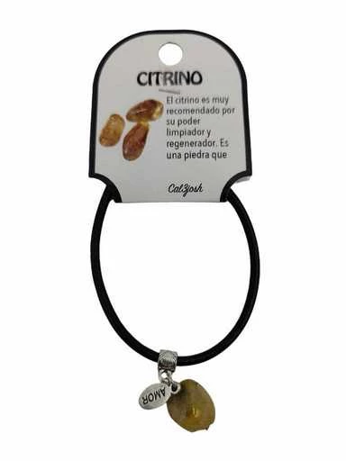 Bracciale regolabile con pendente pietra Quarzo citrino