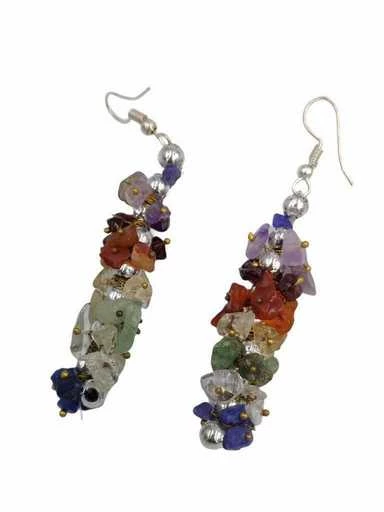 Orecchini con pietre dei 7 Chakra -- 6 cm