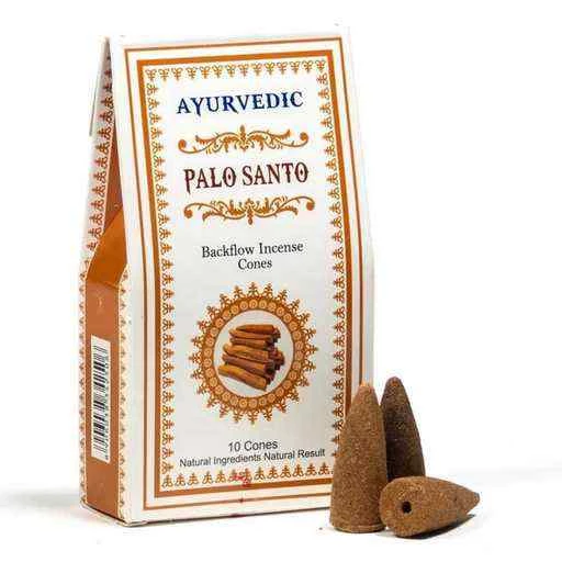 Coni Di Incenso indiano Ayurvedic a flusso inverso backflow -- Palo Santo -- Confezione 10 coni