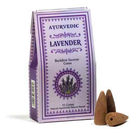 Coni Di Incenso indiano Ayurvedic a flusso inverso backflow -- Lavanda -- Confezione 10 coni