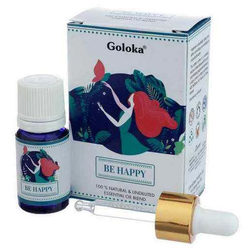Miscela di oli essenziali Goloka - Bottiglia da 10ml con pipetta - Felicità