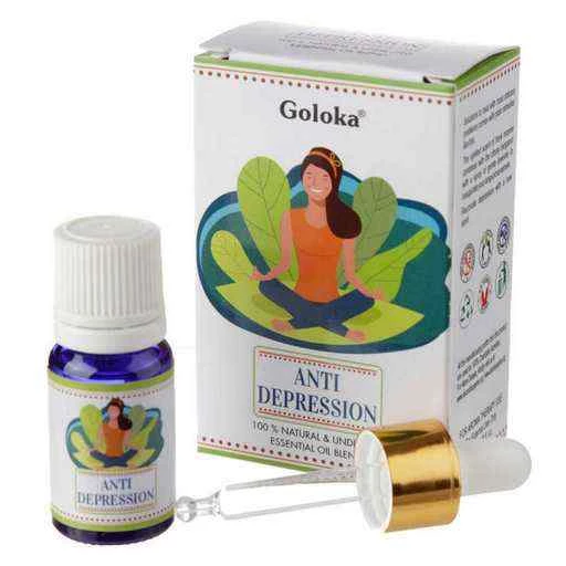 Miscela di oli essenziali Goloka - Bottiglia da 10ml con pipetta - Antidepressivo