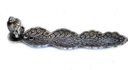 Porta incenso Buddha A Foglia con perlina -- 20x5