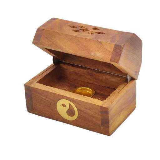 Porta incenso contenitore per coni Yin e Yang -- 8x5x6 cm