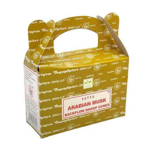 Coni Di Incenso Satya a flusso inverso backflow -- Arabian Musk -- 24 coni