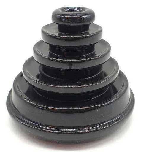 Incensiera in ceramica a flusso inverso backflow -- Piramide circolare -- 12x11 cm