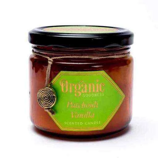Candela profumata in cera di soia -- Patchouli e Vaniglia Organic