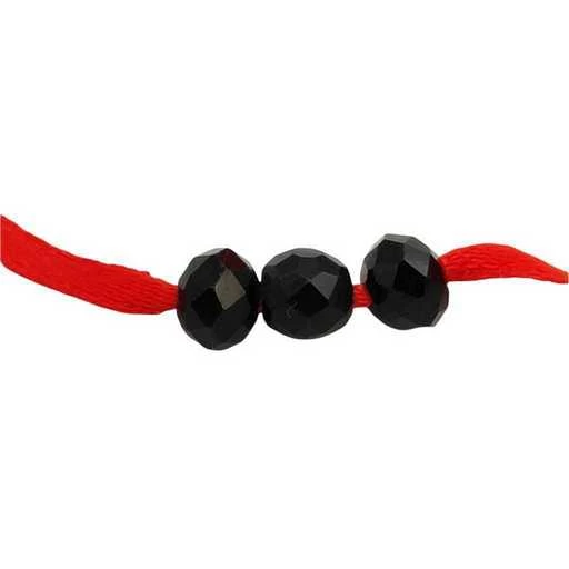 Bracciale raso rosso e Azabache nera