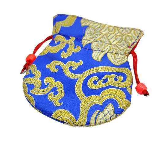 Borsina Per Pendolo broccata blu -- 8,5x8.5 Cm