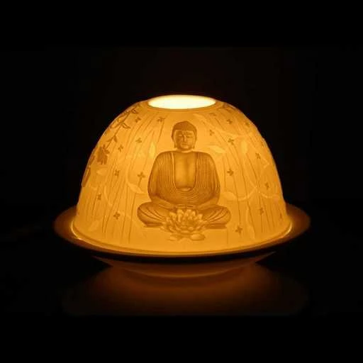 Illuminazione in porcellana Buddha -- 11.5x7.8 cm