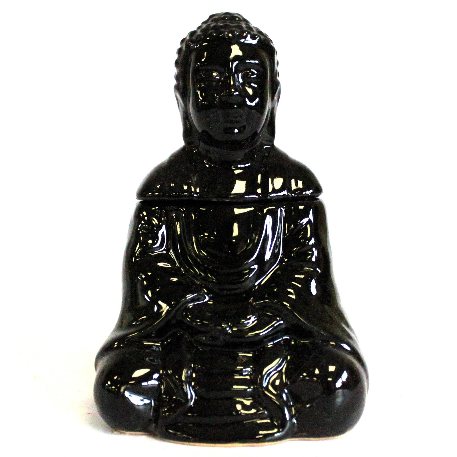 Brucia Essenze In Porcellana Buddha seduto nero