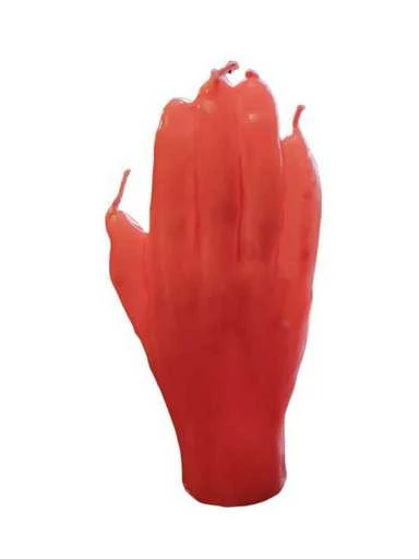 Candela esoterica Mano poderosa rossa