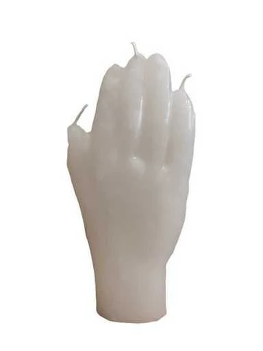 Candela esoterica Mano poderosa bianca