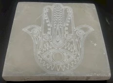 Porta incenso Selenite quadro Mano di Fatima