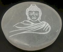 Porta incenso Selenite tondo Buddha