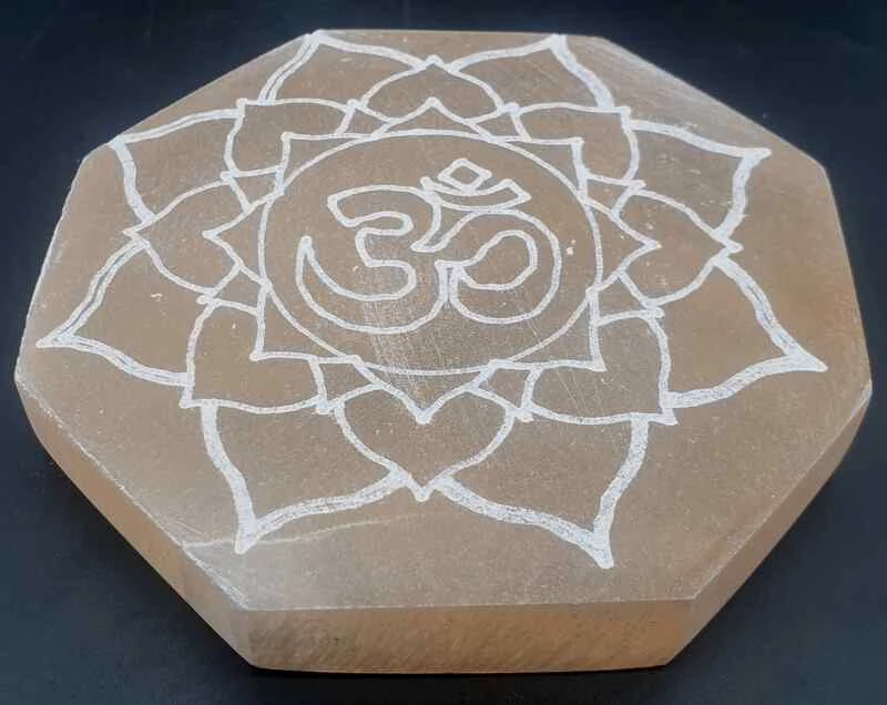 Porta incenso Selenite ottagono OM