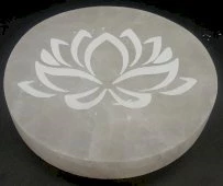 Porta incenso Selenite tondo Loto