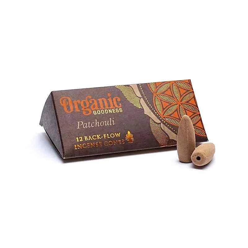 Coni Organic Masala a flusso inverso -- Patchouli -- Confezione 12 coni