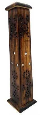 Portaincenso Legno Torre Motivi 30cm