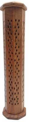 Portaincenso Legno Torre Ottagonale Motivi 30cm
