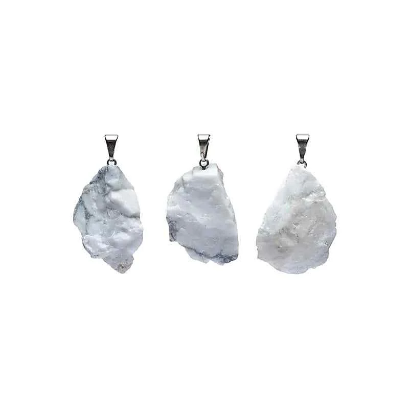 Ciondolo di Howlite bianca grezza