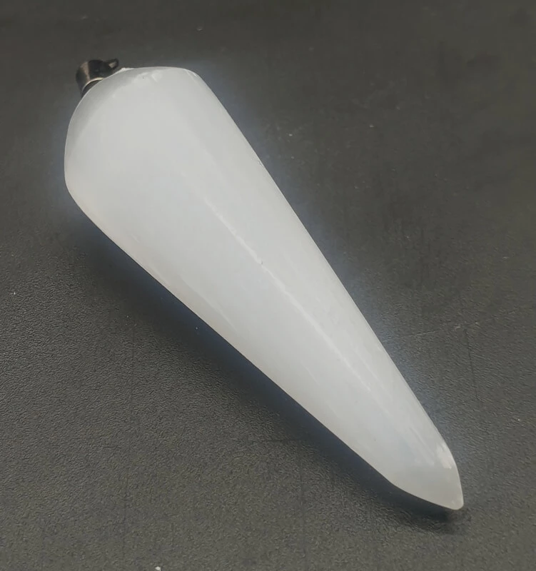 Pendolo In Selenite Appuntito -- 4 Cm