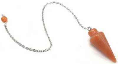 Pendolo In Avventurina Arancio a Goccia -- 3 Cm