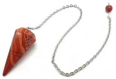 Pendolo Diaspro Rosso Sfaccettato Appuntito -- 3,5 Cm