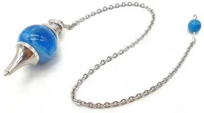 Pendolo Apatite Sferico & Metallo --  4Cm