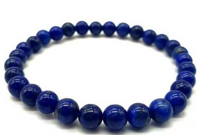 Bracciale Lapislazzuli naturale 'A' perle 6mm