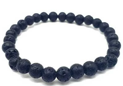 Bracciale Pietra di Lava perle 6mm