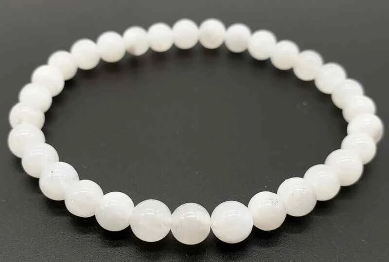 Bracciale Pietra di luna bianca Perle 6mm