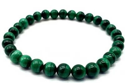 Bracciale Light Malachite perle 6mm