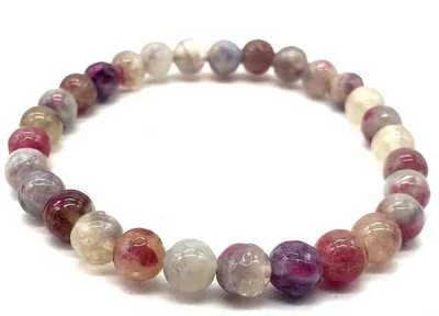 Bracciale Tormalina Multicolore Perle 6mm