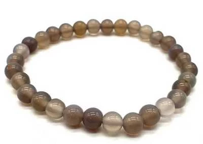 Bracciale Agata Grigia perline 6mm