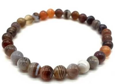 Bracciale Agata Bostwana perline 6mm
