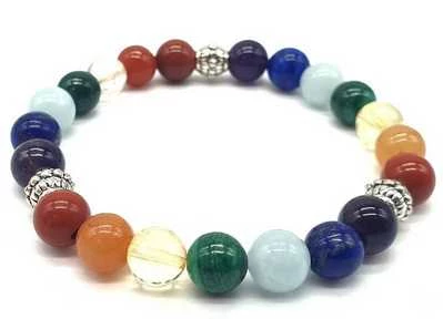 Bracciale 7 Chakra Premium 1- mix perle 8mm