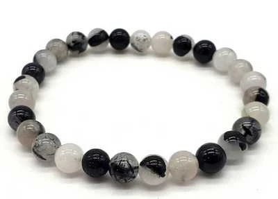 Bracciale Quarzo Tormalina Perle 6mm