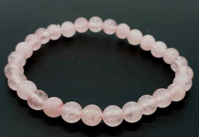 Bracciale Quarzo rosa Perle 6mm