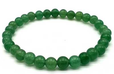 Bracciale Avventurina verde perline 6mm