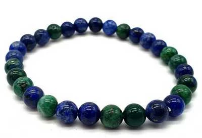 Bracciale Azzurrite perline 6mm