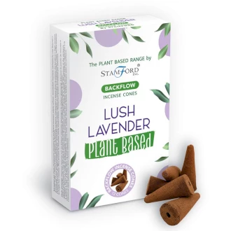 Coni Di Incenso indiano Stamford a flusso inverso backflow -- Lush Lavender -- Confezione 12 coni
